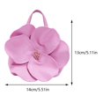 thumbnail image 2 of Mini bolso de mano de flores de cuero de PU bolso de noche floral para mujer plata, 2 of 3