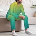 thumbnail image 7 of Sikiie Teal To Yellow Gradient Mens Pajama Set, Soft Warm Long Sleeve Sleepwear, Cozy Button-Down Pjs for Men-XX-Large, 7 of 7