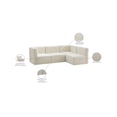 thumbnail image 2 of Meridian Furniture Quincy Cream Velvet Modular Sectional, 2 of 14