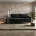 thumbnail image 3 of Enor Furniture Anacapa 70" Round Arm Upholstered Modern Velvet Sofa in Black, 3 of 15