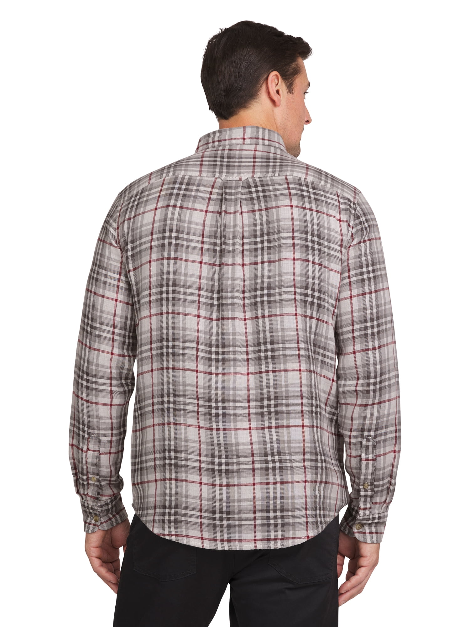 Chaps Men's & Big Men's Double Faced Long Sleeve Button Down Holiday Plaid Shirt