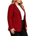 thumbnail image 5 of yillto Plus Size Womens Blazer Jacket Casual Work Office Long Sleeve Button Front Cardigan Suit Jackets, 5 of 6