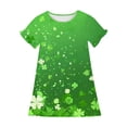 thumbnail image 4 of Niñas Vestido de Día de San Patricio para 3-12 Años Niños Niños Verano Casual Manga Corta Cuello Redondo Vestido Torcido, 4 of 9