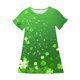 thumbnail image 4 of Niñas Vestido de Día de San Patricio para 3-12 Años Niños Niños Verano Casual Manga Corta Cuello Redondo Vestido Torcido, 4 of 9