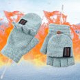 thumbnail image 1 of Guantes calefactores de doble cara mitones recargables lavables cálidos para senderismo al aire libre, 1 of 6