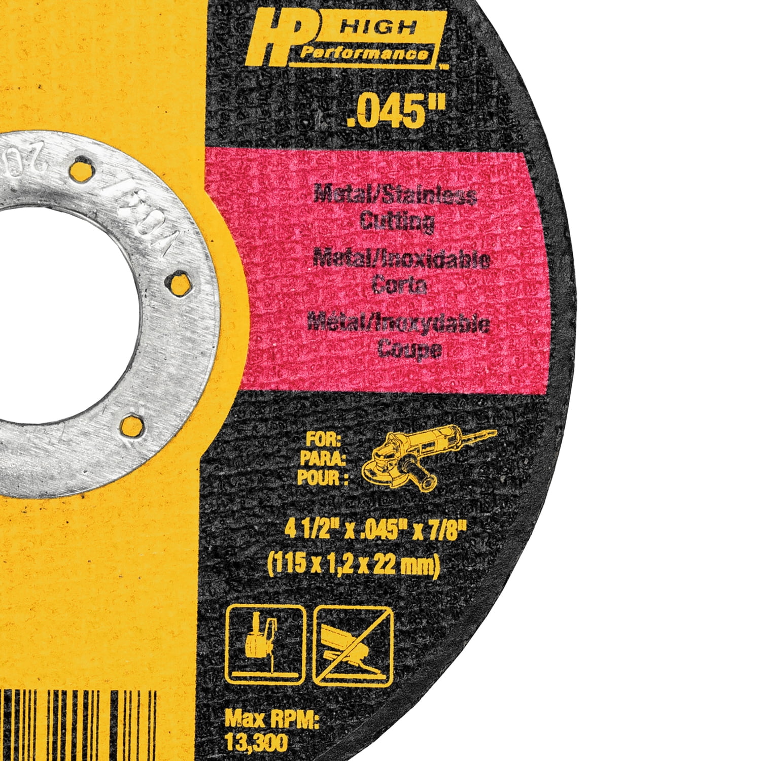 DEWALT High Performance 4-1/2-In. Aluminum-Oxide Abrasive Chop Cutting Wheel, 5 Count