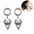 thumbnail image 2 of Funie Women Geometry Dangle Ear Tunnel Expander Plugs Gauges Piercing Jewelry Gift, 2 of 8