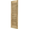 thumbnail image 3 of 18"W x 66"H Americraft Two Equal Louver Exterior Real Wood Shutters (Per Pair), Unfinished, 3 of 12