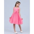 thumbnail image 6 of Manyakai Kids Sleeveless Flower Girl Dress V-Neck Ruched Chiffon Wedding Party Formal Ball Gown Hot Pink 12, 6 of 7