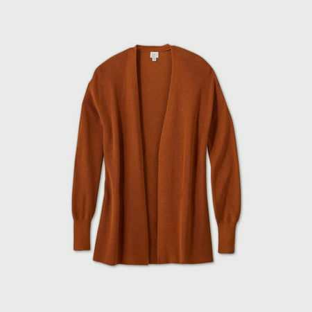 Women s Essential Open-Front Cardigan - A New Day Rust XL Red | Walmart (US)