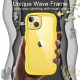 thumbnail image 3 of JETech Cute Case for iPhone 14 6.1-Inch, Wave Frame Curly Shape Shockproof Phone Cover for Women and Girls, Clear Hard PC Back (Yellow), 3 of 7