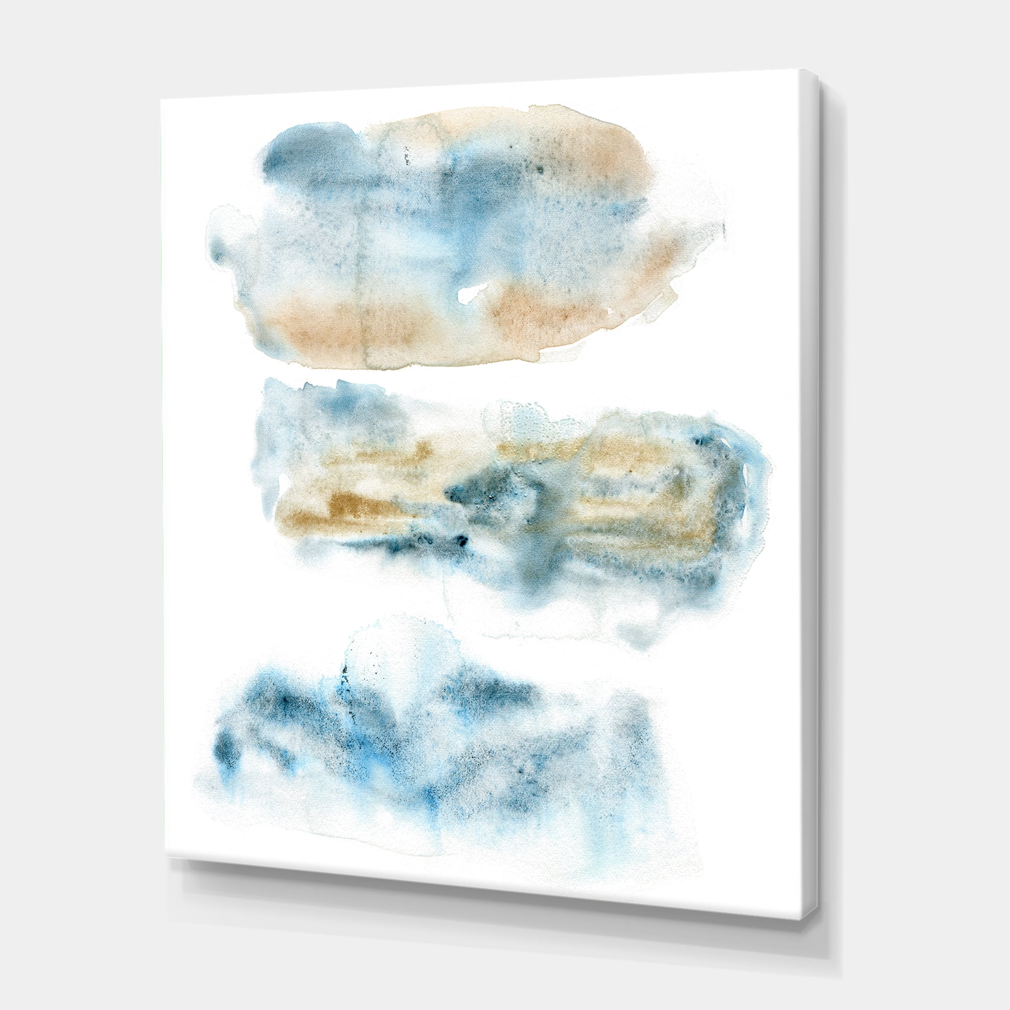 Designart ' Abstract Of Clouds Dark Blue Colored II ' Modern Canvas Wall Art Print