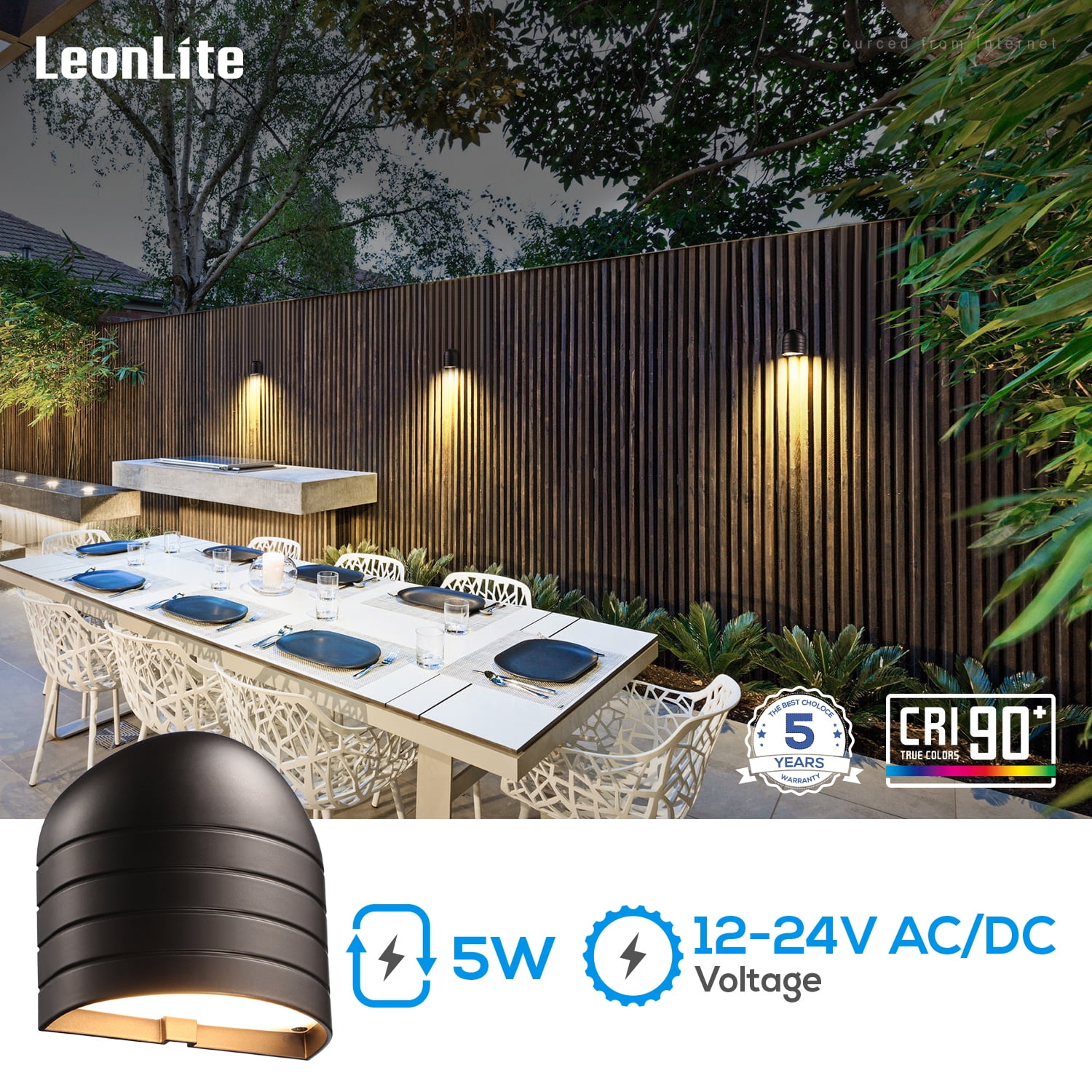 LEONLITE 12-Pack Low Voltage LED Deck Lights, 250LM Ultra Bright Fence Down  Lights, CRI90 Landscape Step Railing Fence Light, Anti-Dazzling Accent