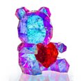 thumbnail image 2 of CM-TOP | Oso iluminado brillante Holograma de PVC | LED lámpara de mesa decoración | 18.8 * 20.6 * 25CM | Luz roja de corazón para ella, regalo para novia, mamá, niños, cumpleaños, aniversario, 2 of 7