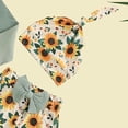 thumbnail image 5 of vigerkar New To The Crew Baby Girl Outfit Newborn Coming Home Outfits Ribbed Romper Bodysuit Floral Pants Set (Green, 3-6 Months), 5 of 7