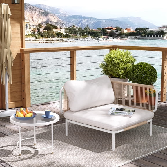 Pellebant Outdoor Sofa with Arms Patio Furniture Set,Beige