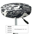 thumbnail image 4 of Lsque Artistic Black White Peacocks Pattern Round Bar chair cushion covers Velvet Fabric Premium Comfort Protects from Scratches and Stains for 14-17 Inch Chair-13 inch, 4 of 7