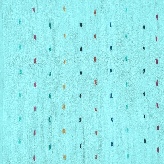 Ahgly Company Indoor Square Solid Light Blue Modern Area Rugs, 6' Square