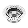 thumbnail image 4 of Prensa de fregadero para desagüe de núcleo sin obstrucciones, recogedor de alimentos universal, práctico tapón de cesta de drenaje mejorado para baño Plata, 4 of 8