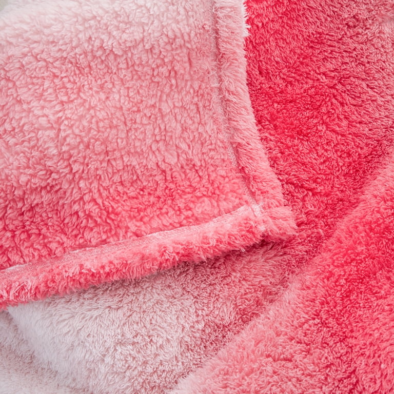 Mainstays Cozy Plush Pink Ombre Throw Blanket Standard Throw