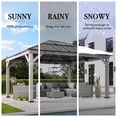 thumbnail image 6 of SUNJOY 13 ft. x 15 ft. Cedar Framed Gazebo with Black Steel and Polycarbonate Hip Roof Hardtop, 6 of 11