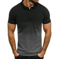 thumbnail image 3 of Floenr Mens T Shirts,Men's Casual Sports T-shirt Lapel 3D Gradient Short-sleeved, 3 of 3