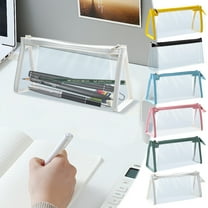 Transparent Pencil Case | Large Capacity Storage Bag | Clear PVC Zipper Pouch | Multipurpose Makeup Organizer | Travel Toiletry Holder | 21.8x11x5.8cm | Holds 30 Pens