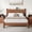 Queen&Brown, variant on Solid Wood Bed Frame Queen Size Mid Century Platform Beds with Headboard and Charging Station for Bedroom, No Box Spring Needed, Rustic Brown