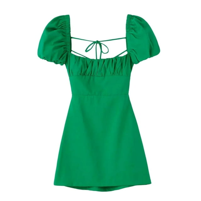 POINTERTECK Robe d'Été pour Femmes Robe Décontractée Col Carré Dames Robe de Plage