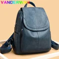 thumbnail image 2 of Mochila de cuero genuino para mujer, bolso de hombro de moda para mujer, mochila para mujer, mochilas escolares para adolescentes 2024, 2 of 5