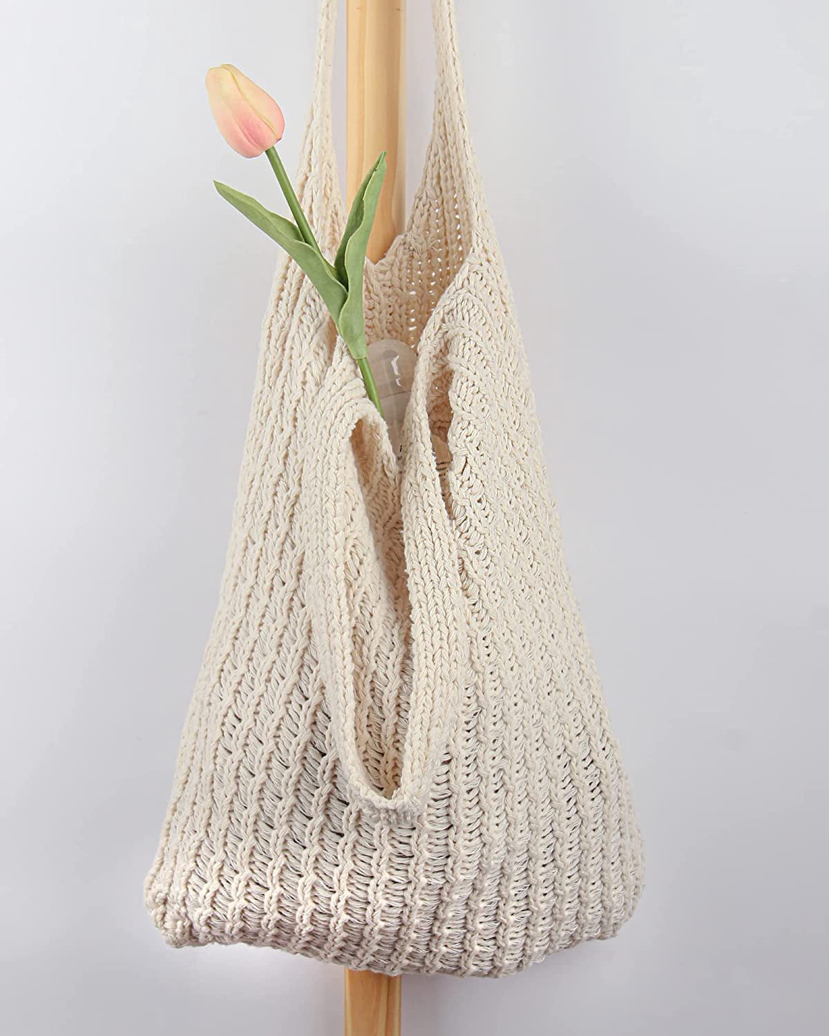 CoCopeaunts Women's Shoulder Handbags Hand crocheted Bags large Shoulder Shopping Bag tote bag aesthetic cute tote bags