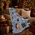 thumbnail image 3 of Winter Puppies Knit Scarves, Playful Pet Portrait Pattern, Warm Flannel Blanket for Cabin and Lodge with Detailed Artwork, Dog Lovers Christmas Gift, Pet Lover Home Decor, 3 of 9