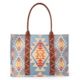 thumbnail image 4 of Wrangler Tote Bag Western Purses for Women Shoulder Boho Aztec Handbags, Angel Cerulean Blue - L, 4 of 7