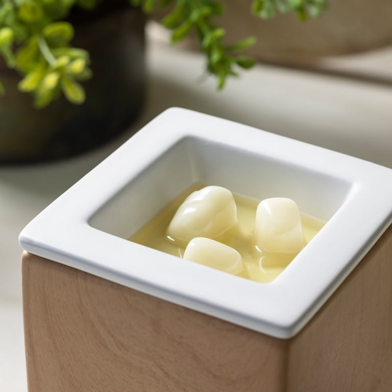 Allswell Bamboo Illumination Wax Warmer with Square Ceramic Body