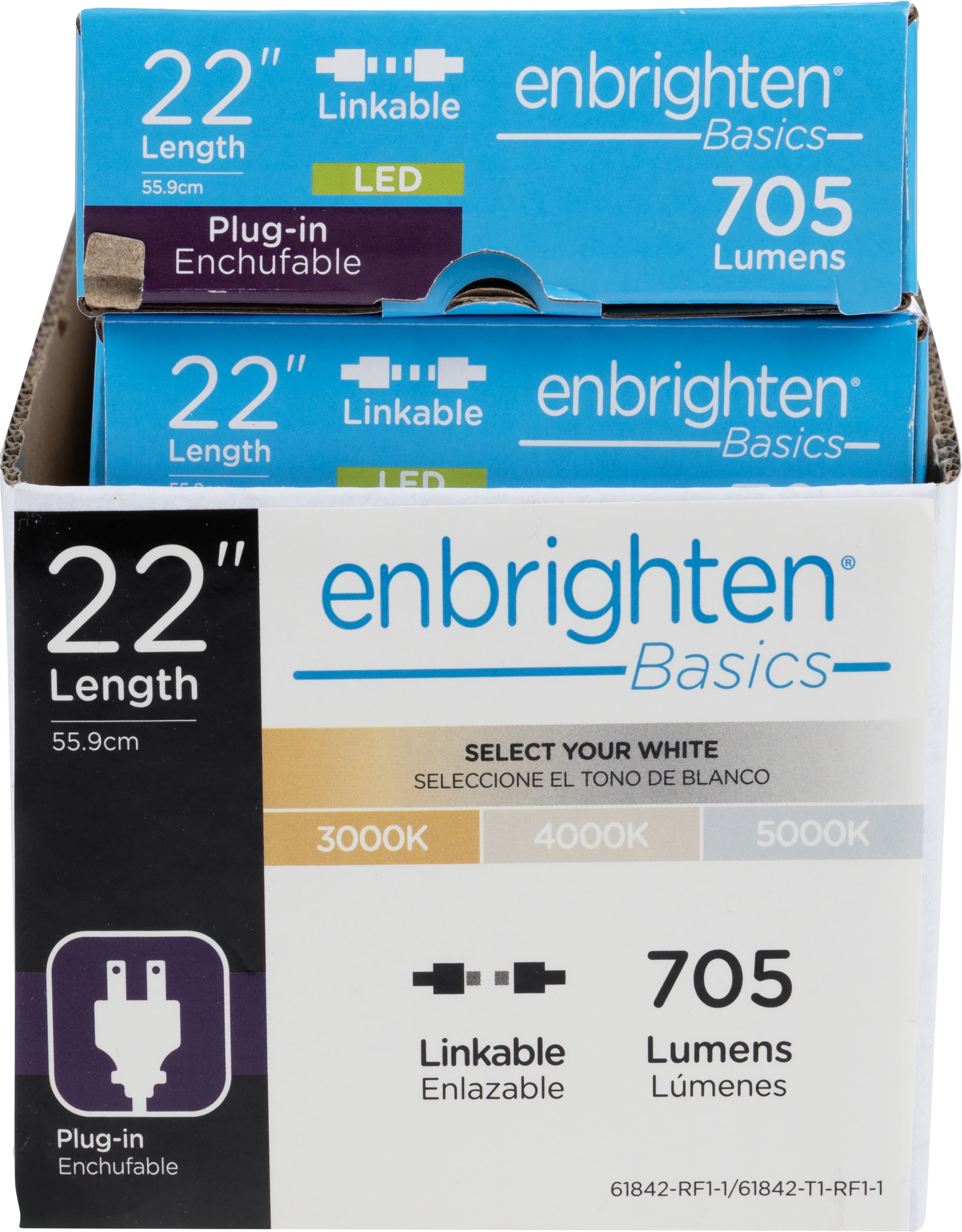 (2 pack) Enbrighten 705 Lumen 22" Plug-in LED Under Cabinet Light, 1 lb, Linkable