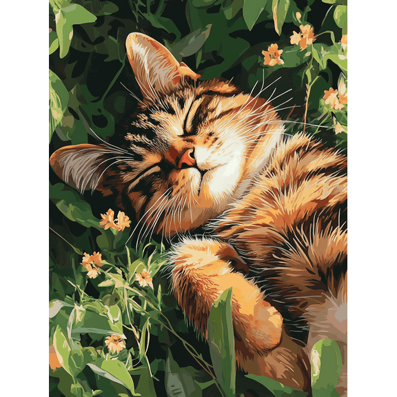 Sleeping Cat Canvas Painting/Wall Art， Perfect for Living Room， Bedroom， Office， Kitchen， and Bathroom Decoration.