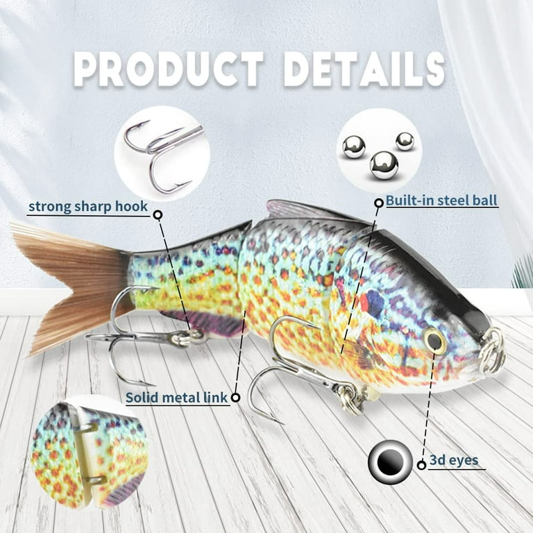 ODS Animated Lure 3 Segmented Swimbait Lifelike with Fiber Tail