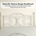 thumbnail image 5 of EBERY Queen Size Metal Bed Frame with Butterfly Pattern Design Headboard & Footboard, Underbed Storage, White, 5 of 9