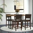 thumbnail image 5 of Costway Set of 2 Upholstered PVC Leather Bar Stools 24.5'' Dining Chairs with Back Brown, 5 of 9