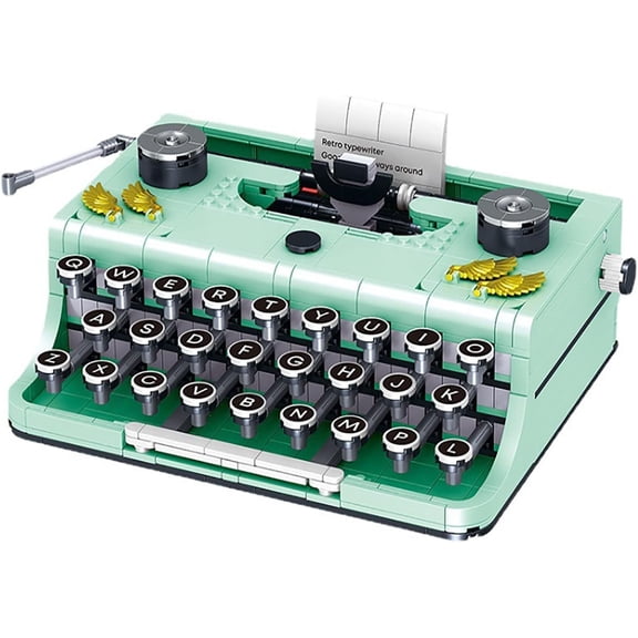 Honchoes Retro Typewriter Building Set Compatible with Lego Vintage Typer Model Home Office Decor for Adults 820Pcs