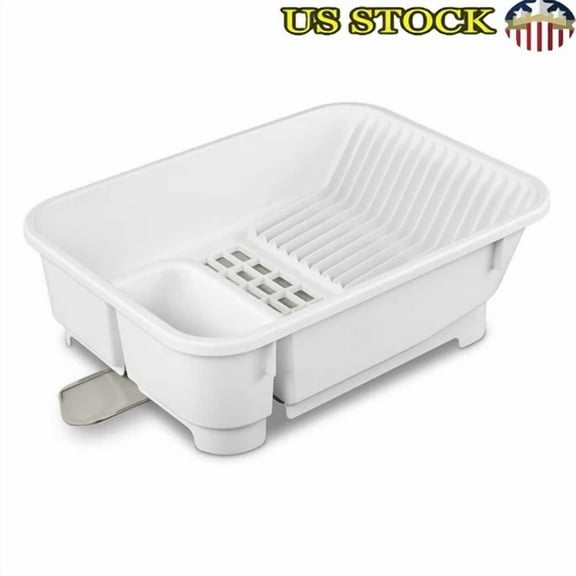 Dish Rack Sink Set Drainboard Cutlery Holder Dishwasher Safe Water Drainage New