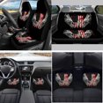 thumbnail image 2 of Yuyamidu American Flag Car Seat Covers Cross Car Carpet Mats Steering Wheel Cover Seatbelt Pads Auto Handbrake Cover Set Coasters 15pcs Independence Day Car Accessories, 2 of 6