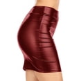 thumbnail image 4 of FashionJOA Women's Casual Red Solid Print Pleated Mini Skirt, 4 of 6