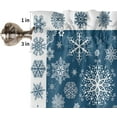 thumbnail image 5 of Blue Christmas Kitchen Curtain 2 Panels Tiers Curtains 36 Inch Length, Xmas Snowy Winter Snowflake Flower Curtains Rod Pocket Curtains Window Drapes Treatment Window Cafe Curtains 55''''x36'''', 5 of 5