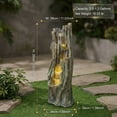thumbnail image 6 of Outdoor Waterfall Fountain with LED Lights Resin Garden Fountain Multi Tier Tree Trunk Design Patio Yard Deck Decorative Water Feature, 6 of 8