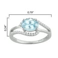 thumbnail image 2 of Sterling Silver with Natural Aquamarine and White Zircon Engagement Ring, 2 of 2