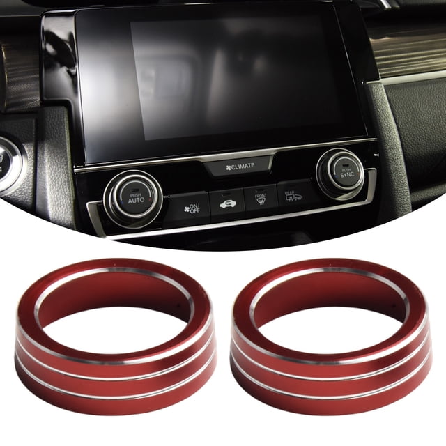 Personalize Your For Honda Civic 10th Gen Interior with Aluminum AC Knob Control Knob Ring Cover Multiple Colors