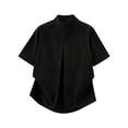 thumbnail image 5 of LODIENY Oversized 5XL Button Down Shirts for Men with Pocket Short Sleeve Casual Stylish Shirt Loose Fit Band Neck Summer Beach Wedding Tops Black XXXL, 5 of 8