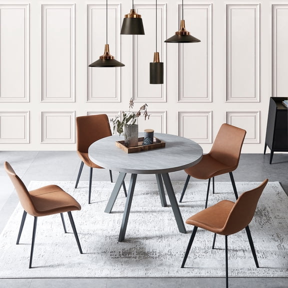 Round Dining Table Set, Mid Century Modern Round Dining Table 35 INCH, Leisure Coffee Table, Saving Space
