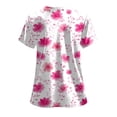 thumbnail image 4 of COMVALUE Scrubs for Women V Neck Short Sleeve Animal Print Nursing Uniform Top with Pockets Stretch Medical Scrub Shirt (Pink, 3XL), 4 of 9